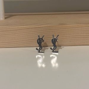 YSL Silver Earrings Stud
